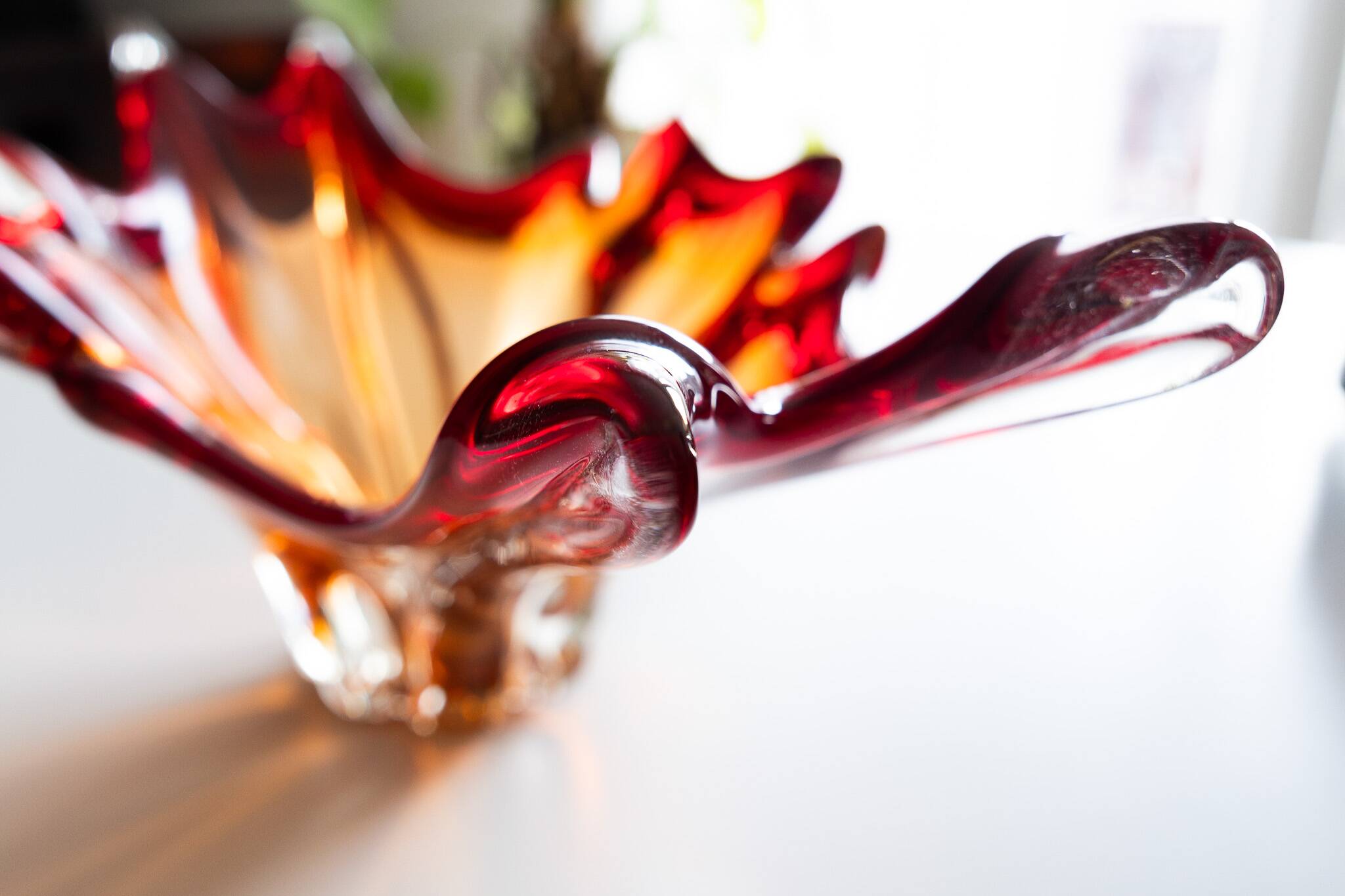 Red Murano glass bowl