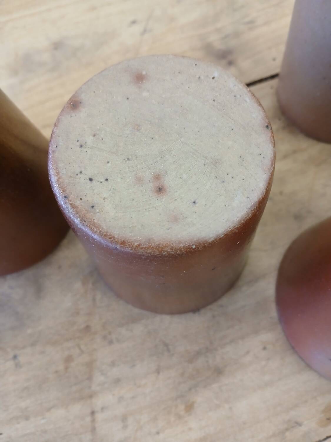 8 antique glazed stoneware cups/glasses