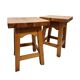 Dutch pine wood Stools, 1990s, Vintage