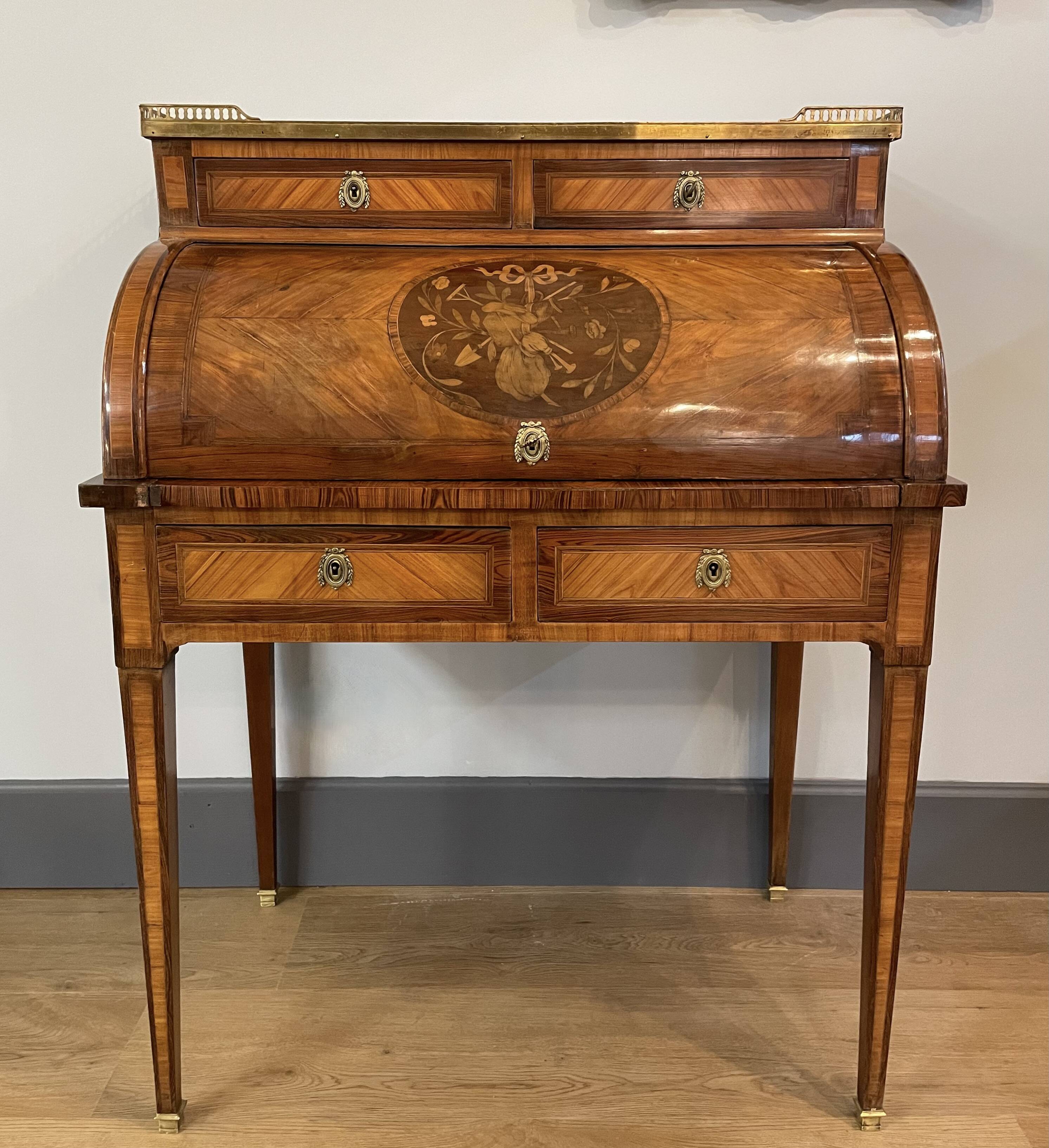 Louis XVI style cylinder desk from the 18th century