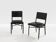 Jacques Quinet paire de chaises cuir noir laiton 1950