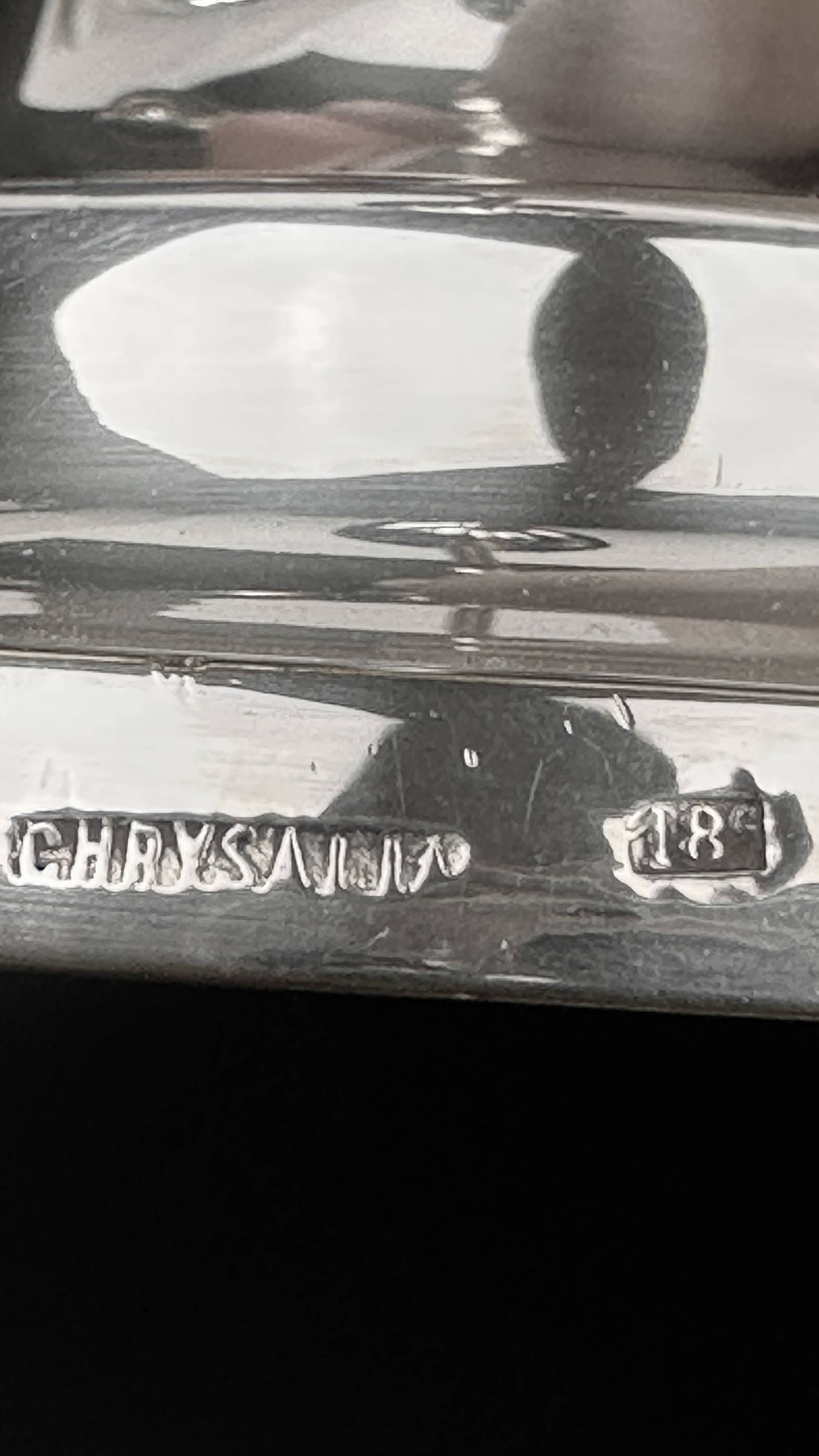 Pair of chrysalia silver metal 3-light candlestick holders