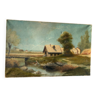Tableau ancien huile sur toile