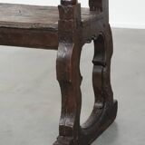 Antique English early 19th century hall bench made of oak
