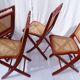 Set of 4 canned folding chairs