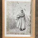 Original photograph by Suraj N. Sharma: young woman and amphora