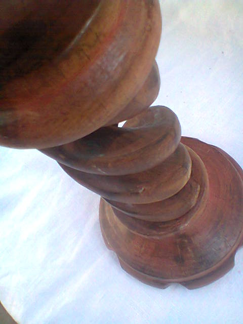 Wood candlestick