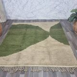 Tapis Vert et blanc fait à la main 200x100cm