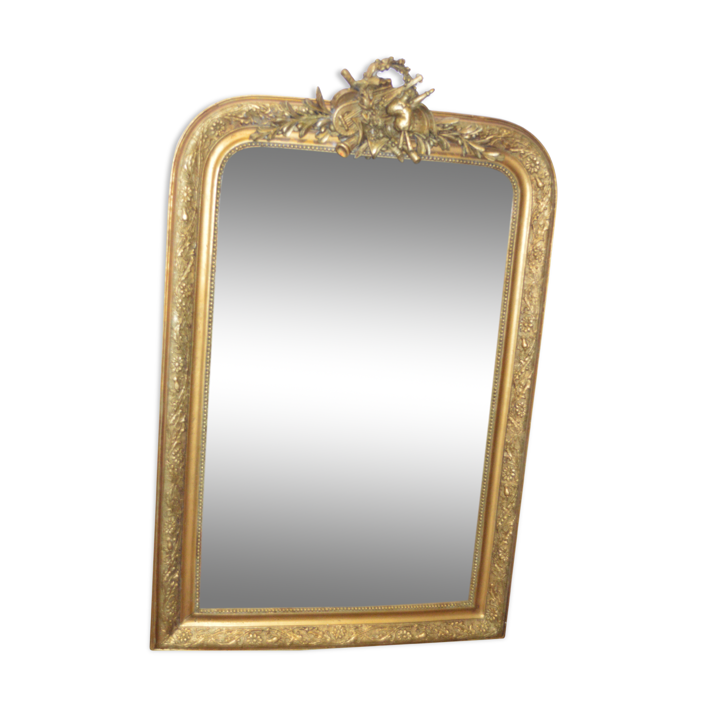 Mirror gilded with musical instruments 75x116cm