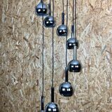 60s 70s Wortmann & Filz cascade lamp ceiling light chrome space age