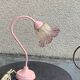 Delmas table lamp in enamelled iron and vintage corolla globe 1970