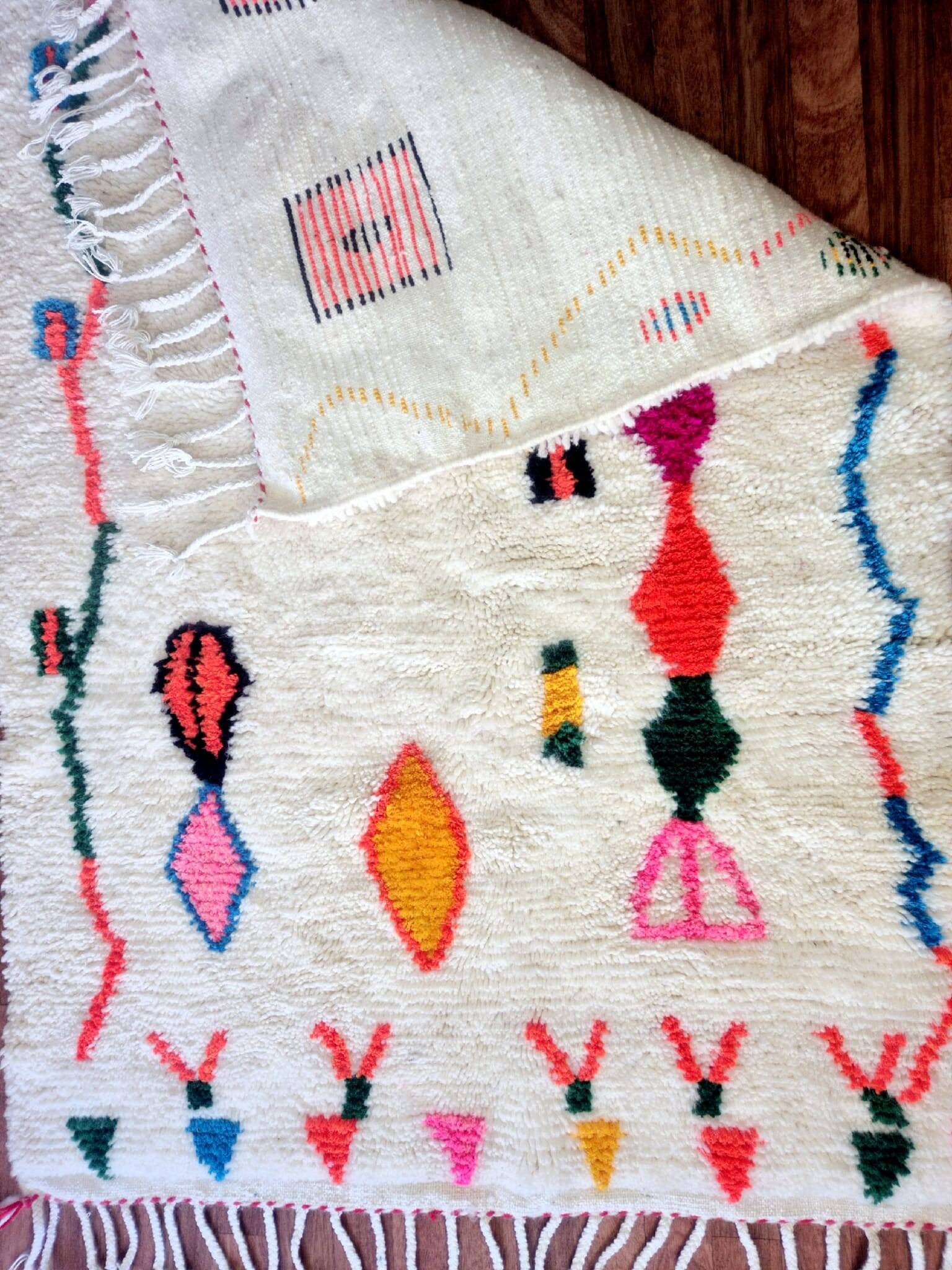 Magnificent & Authentic Azilal Berber rug in wool – Unique piece