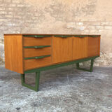 Scandinavian teak sideboard 3 drawers, 3 swing doors