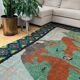 Romanian vintage rug with deers, nature scenery