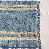 Tapis bleu marocain en laine 150cmx250cm