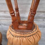 3 vintage oak and leather bar stools from the 1970s