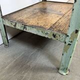 Green Industrial Iron Table, 1950s