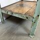 Table industrielle en fer vert, années 1950