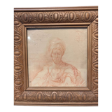 Paguenaud Jean-louis Orientalist Portrait of Man with Turban with Sanguine