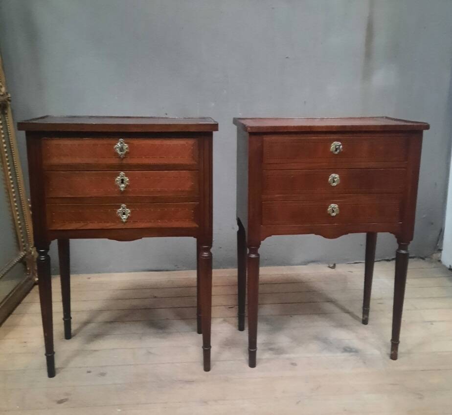 Louis XVI style bedside table from the nineteenth century.