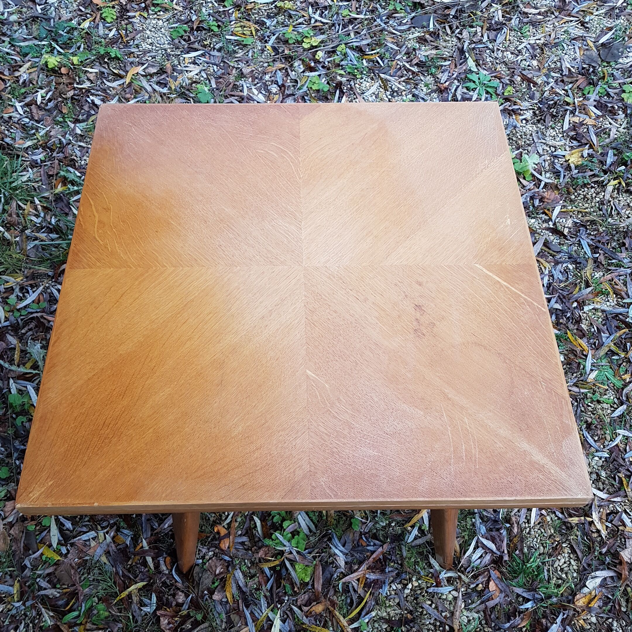 Vintage table with compass feet