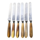 Série de 6 couteaux acier manche corne