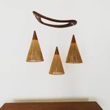 Teakwood and Sisal Cascading Lamp by Jean Rispal