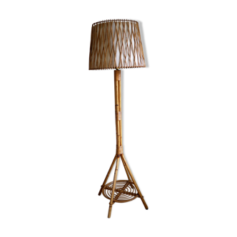 Floor lamp rattan and bamboo 60 years
