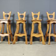 Vintage brutalist bar stools, set of 4 - 1960s