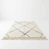 Large Beni Ouarain rug with diamonds 200x300 cm