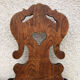 Lot de 4 chaises alsacienne bois et skaï bois sculpté art populaire, cuisine,salon, chalet