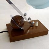 Lampe Art Déco, saturne & opaline bleue 1930'