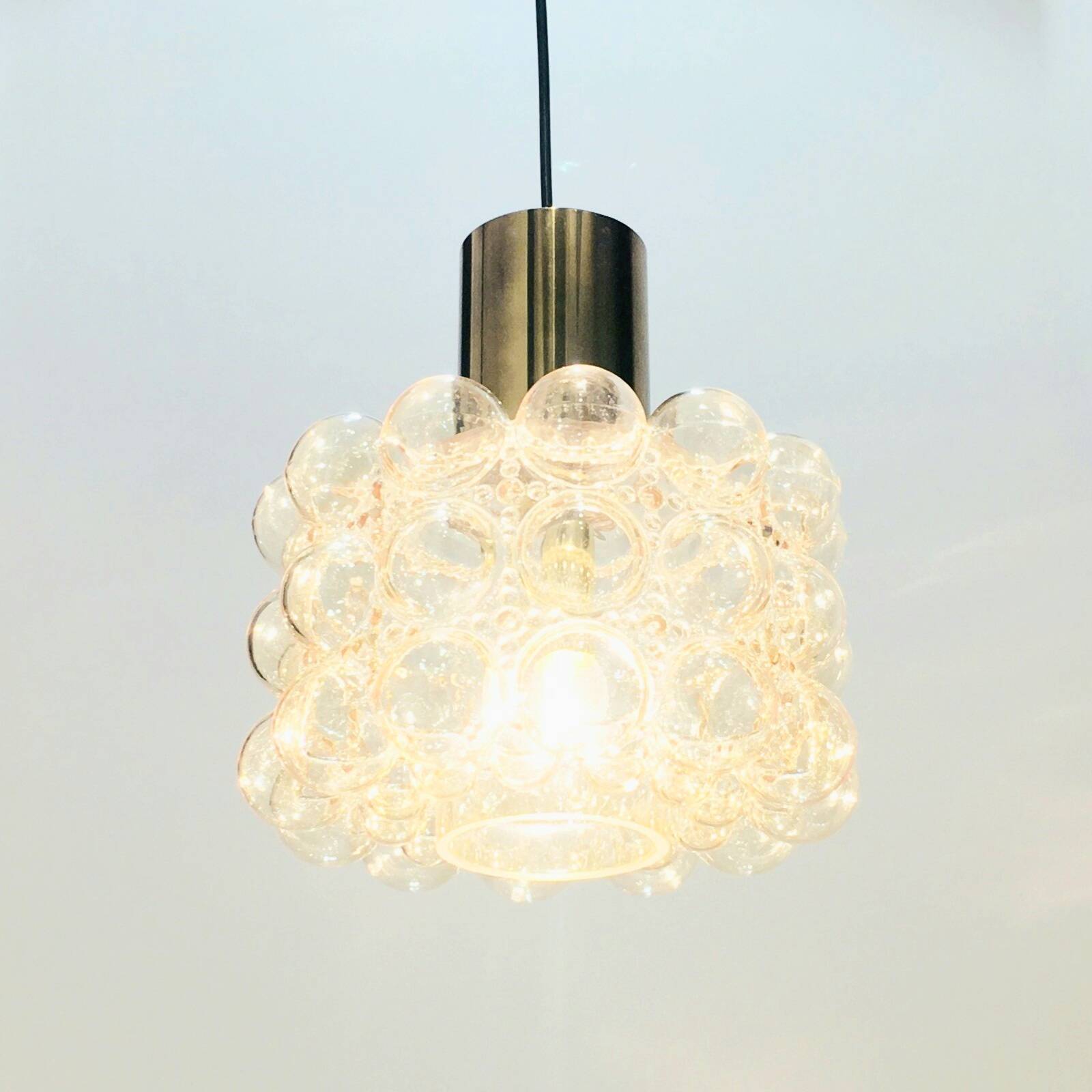 Large Mid-Century Bubble Glass Ceiling Light by H.Tynell for Limburg, 1960s