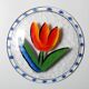 Plat de design floral scandinave Kosta Boda par Ulrica Hydman Vallien