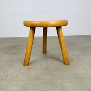 Tripod stool in pine, solid wood, vintage, mountain chalet style.