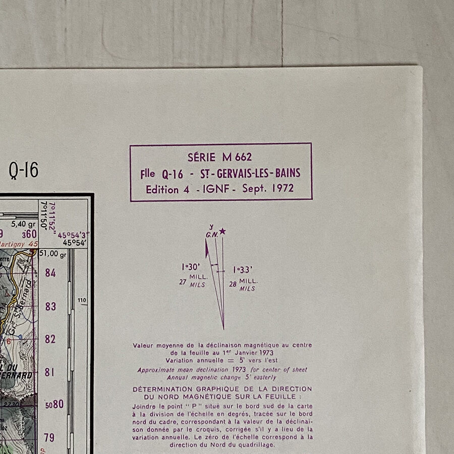 Map Saint Gervais les Bains 1972