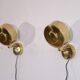Paire d'appliques scandinaves en laiton de Skelleftea 1970