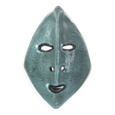 Accolay mask in turquoise blue ceramic, 1960s.