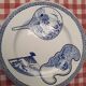 6 Assiettes Gien "Éventails japonais"