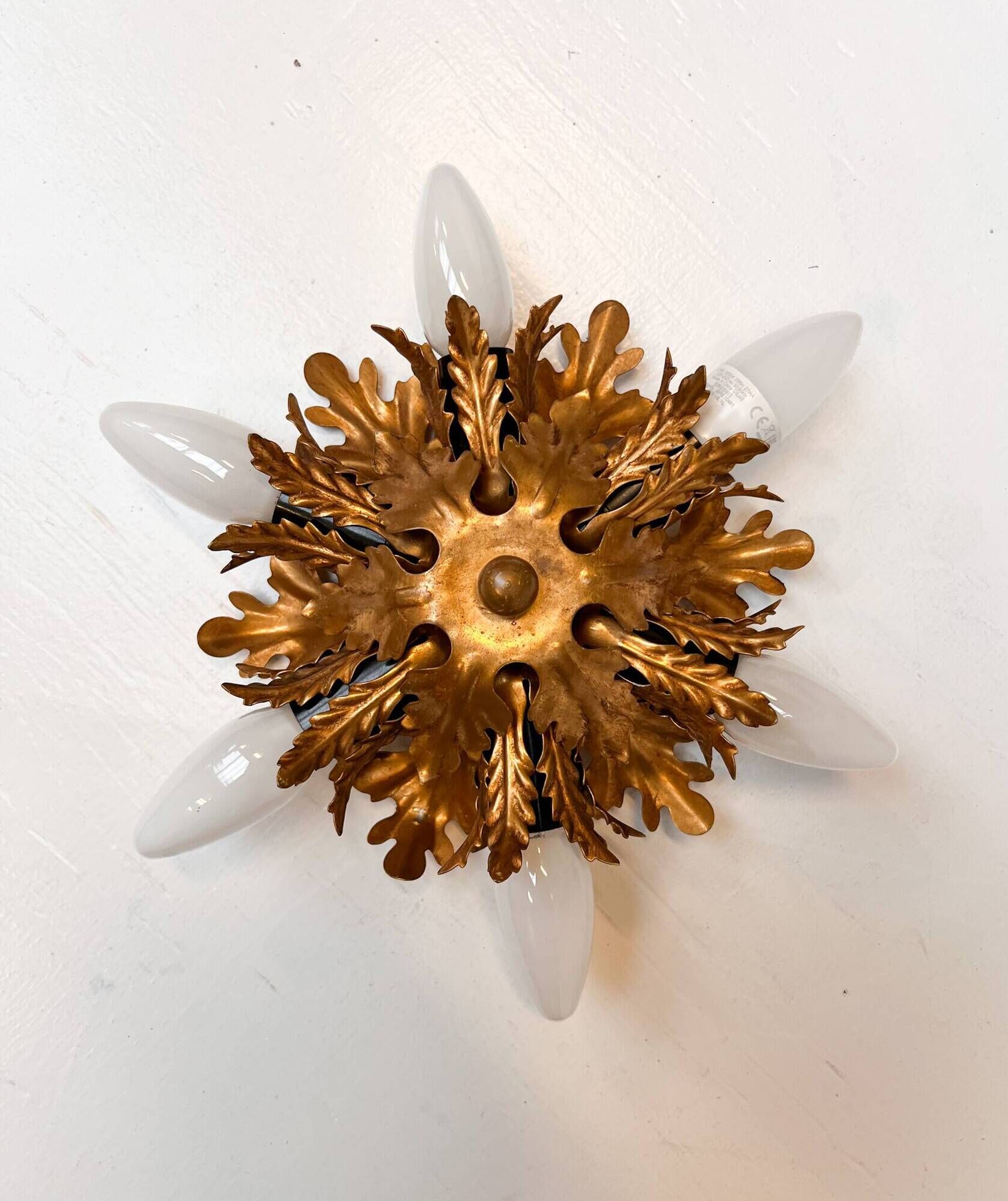 Florentine ceiling or wall lamp attributed to Banci Firenze, 1960s