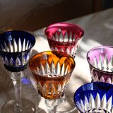 6 verres Baccarat Modèle Piccadilly en cristal doublé de couleurs