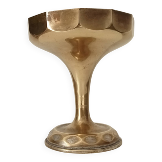 Antique art deco footed cup in gilded brass