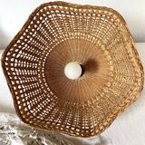 Hanging rattan lampshade
