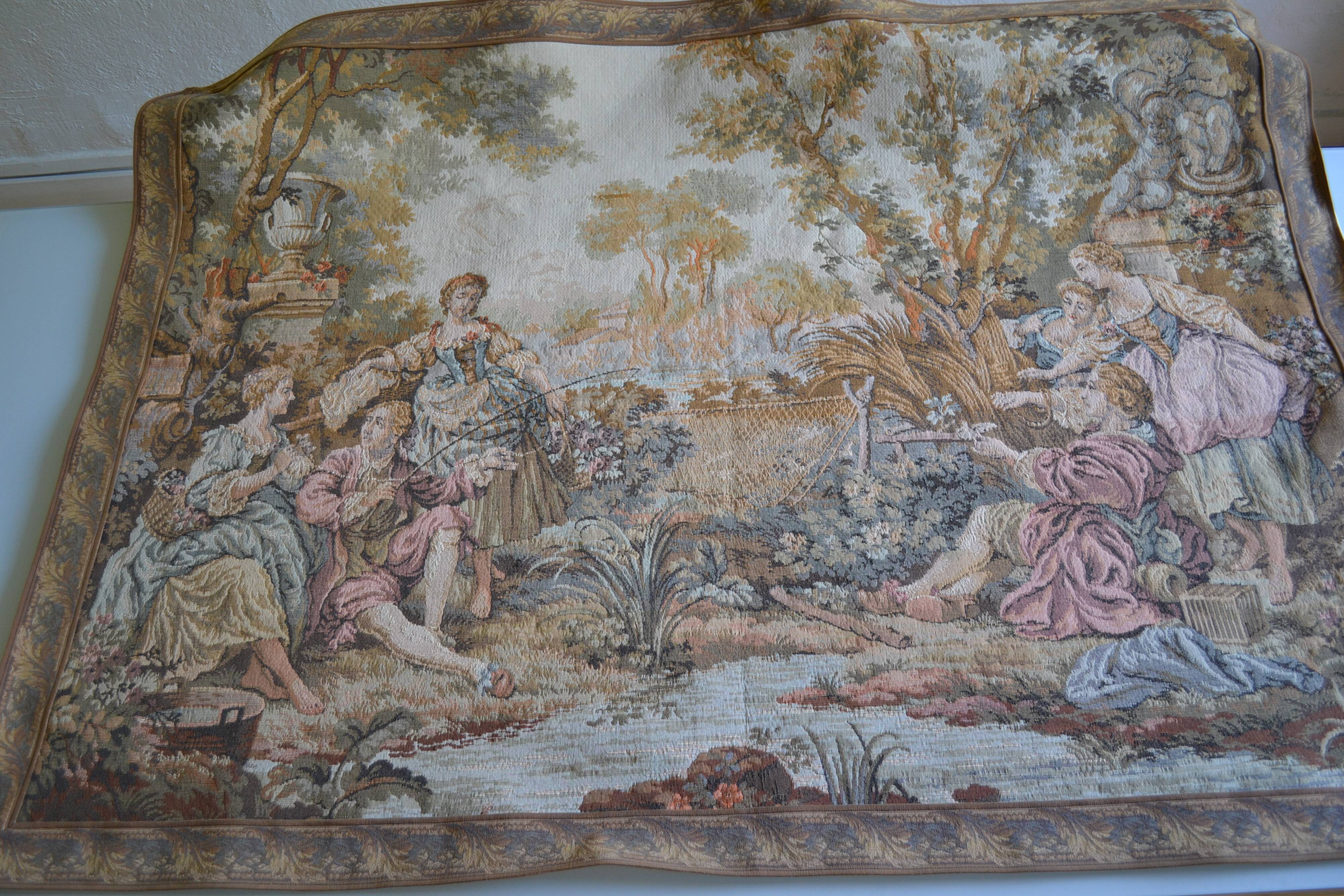"Fishing party of Madame de Maintenon" Classical-inspired tapestry