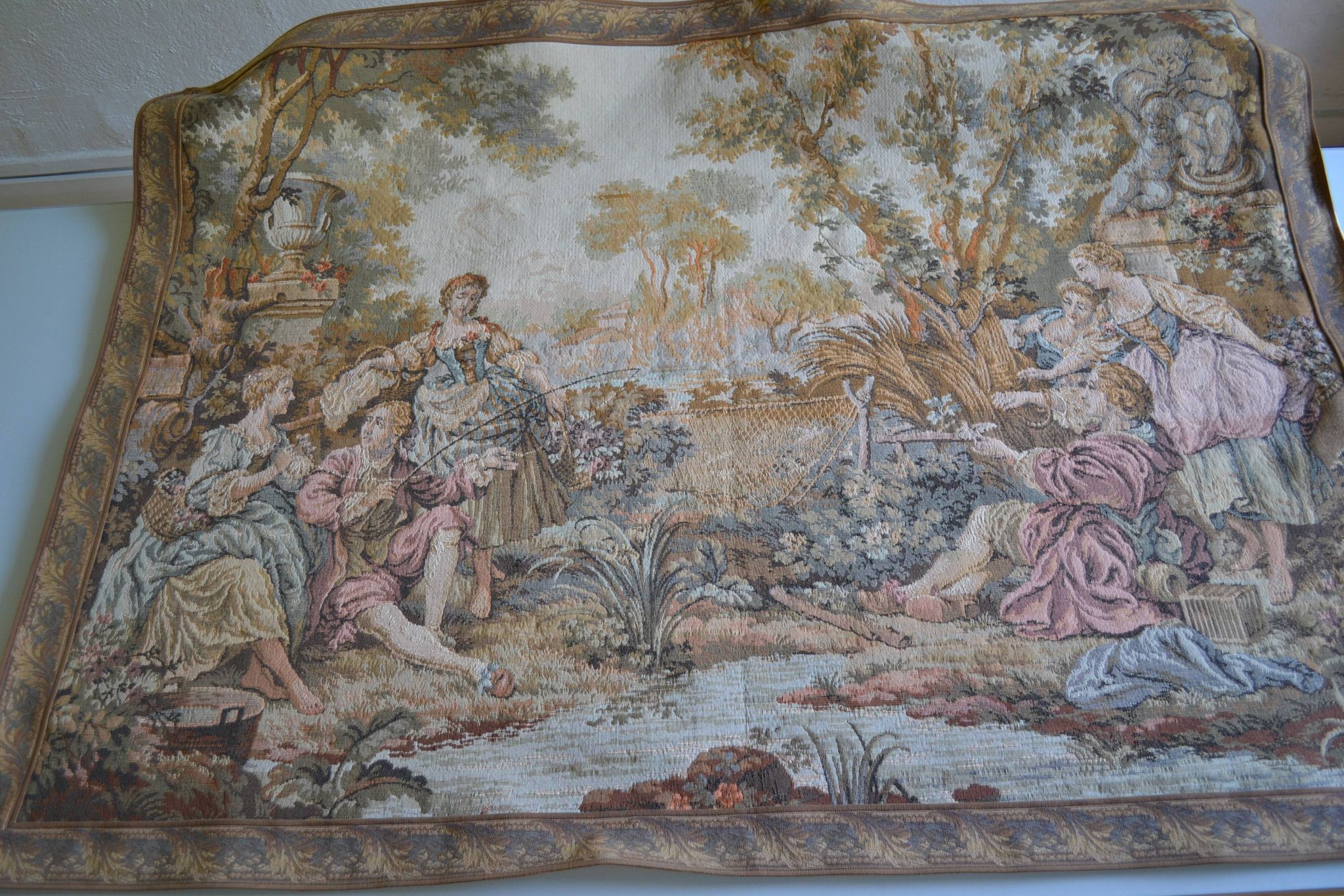 "Fishing party of Madame de Maintenon" Classical-inspired tapestry