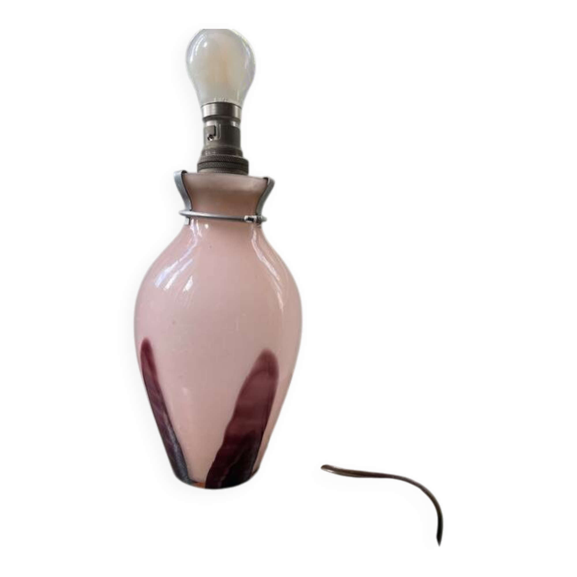 Vintage blown glass lamp base from the 1930s