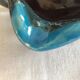 Blue and brown flamed vintage ashtray