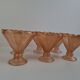 Set of 6 Art Deco Pink Rosaline Glass Dessert Bowls, Czechoslovakia, 1930s