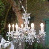 Old crystal chandelier, crystal chandelier