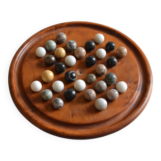 Solitaire game in exotic wood and semi-precious stones